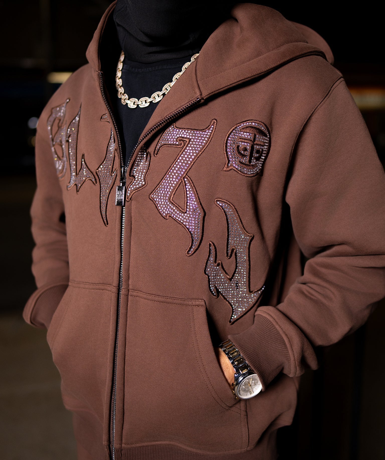 GLAZA GOD Sweatshirt Sets -BROWN